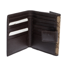 Gucci Beige/Brown GG Canvas and Leather Compact Wallet