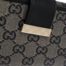 Gucci Black GG Crystal Canvas and Leather Continental Wallet