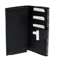 Gucci Black GG Crystal Canvas and Leather Continental Wallet