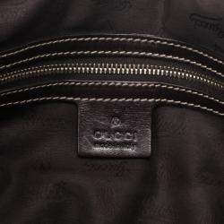Pre Owned Gucci Brown GG Canvas 'Horsebit Tassel' Medium Hobo