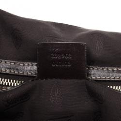 Pre Owned Gucci Brown GG Canvas 'Horsebit Tassel' Medium Hobo