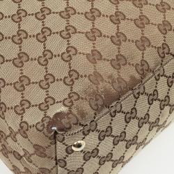 Pre Owned Gucci Brown GG Canvas 'Horsebit Tassel' Medium Hobo
