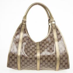 Pre Owned Gucci Crystal GG Joy Pushlock Bardot Medium Hobo Bag