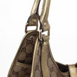 Pre Owned Gucci Crystal GG Joy Pushlock Bardot Medium Hobo Bag