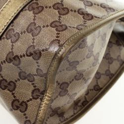 Pre Owned Gucci Crystal GG Joy Pushlock Bardot Medium Hobo Bag