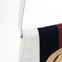 Pre Owned Gucci White Leather Crossbody Flap Bag