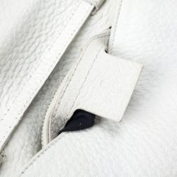 Pre Owned Gucci White Leather Crossbody Flap Bag