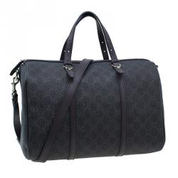 Pre Owned Gucci Brown Coated Canvas Medium Nice GG Supreme Boston Bag