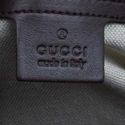 Pre Owned Gucci Brown Coated Canvas Medium Nice GG Supreme Boston Bag