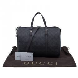 Pre Owned Gucci Brown Coated Canvas Medium Nice GG Supreme Boston Bag
