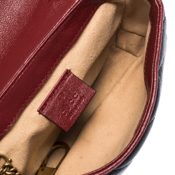 مملوكة مسبقًا Gucci Black Diagonal Quilt Leather Mini GG Marmont Torchon Shoulder Bag