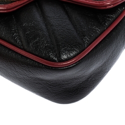 مملوكة مسبقًا Gucci Black Diagonal Quilt Leather Mini GG Marmont Torchon Shoulder Bag