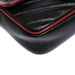 مملوكة مسبقًا Gucci Black Diagonal Quilt Leather Mini GG Marmont Torchon Shoulder Bag