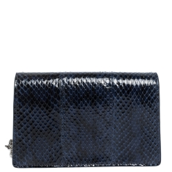 Pre Owned Gucci Blue Python Super Mini Dionysus Crossbody Bag