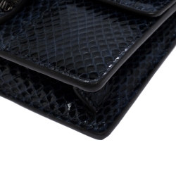 Pre Owned Gucci Blue Python Super Mini Dionysus Crossbody Bag