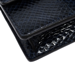 Pre Owned Gucci Blue Python Super Mini Dionysus Crossbody Bag