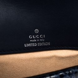 Pre Owned Gucci Blue Python Super Mini Dionysus Crossbody Bag