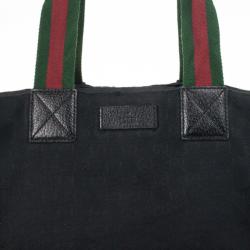 Gucci Black Monogram GG Canvas Tote