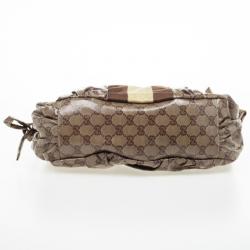 Pre Owned Gucci Beige GG Crystal 'Gucci By Gucci' Medium Hobo