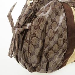 Pre Owned Gucci Beige GG Crystal 'Gucci By Gucci' Medium Hobo