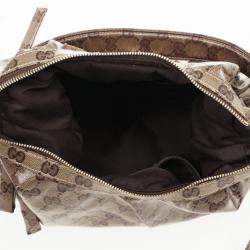 Pre Owned Gucci Beige GG Crystal 'Gucci By Gucci' Medium Hobo