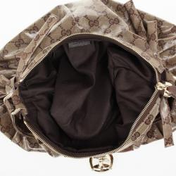 Pre Owned Gucci Beige GG Crystal 'Gucci By Gucci' Medium Hobo
