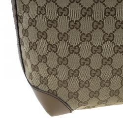 Pre Owned Gucci Beige Canvas Large Craft Original GG Tote with Pouch