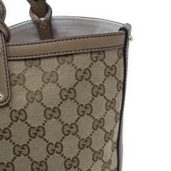 Pre Owned Gucci Beige Canvas Large Craft Original GG Tote with Pouch
