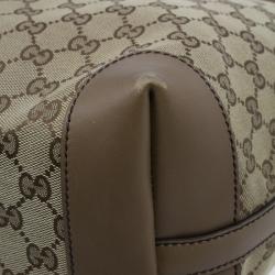 Pre Owned Gucci Beige Canvas Large Craft Original GG Tote with Pouch