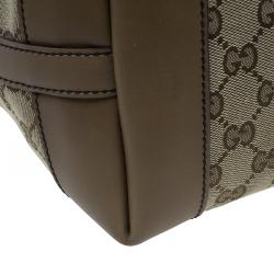 Pre Owned Gucci Beige Canvas Large Craft Original GG Tote with Pouch