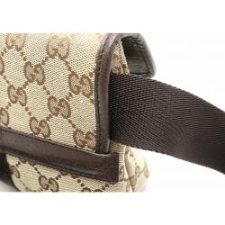 Pre Owned Gucci Beige/Brown GG Canvas Leather Belt Bag