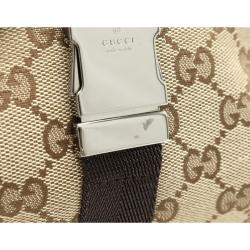 Pre Owned Gucci Beige/Brown GG Canvas Leather Belt Bag