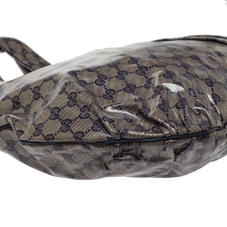 مملوكة مسبقًا Gucci Navy Blue/Beige GG Crystal Canvas Large Hysteria Hobo