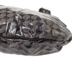 مملوكة مسبقًا Gucci Navy Blue/Beige GG Crystal Canvas Large Hysteria Hobo