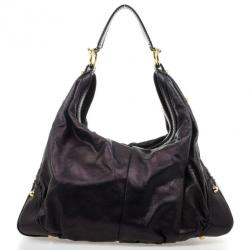 Pre Owned Gucci Black Sukey Leather Hobo