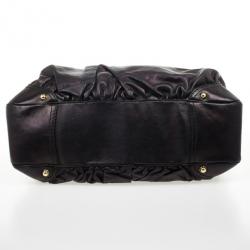 Pre Owned Gucci Black Sukey Leather Hobo
