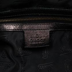 Pre Owned Gucci Black Sukey Leather Hobo