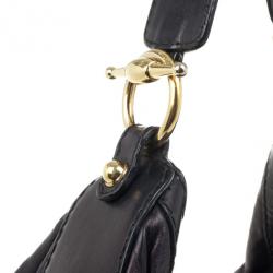 Pre Owned Gucci Black Sukey Leather Hobo