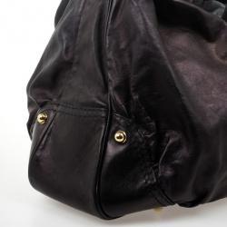 Pre Owned Gucci Black Sukey Leather Hobo