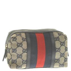 مملوكة مسبقًا Gucci Beige/Brown GG Canvas Vintage Pouch