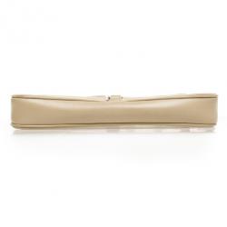 Pre Owned Gucci Beige Canvas 'Jackie-O' Flap Small Shoulder Handbag
