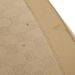 Pre Owned Gucci Beige Canvas 'Jackie-O' Flap Small Shoulder Handbag