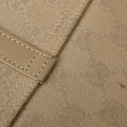 Pre Owned Gucci Beige Canvas 'Jackie-O' Flap Small Shoulder Handbag