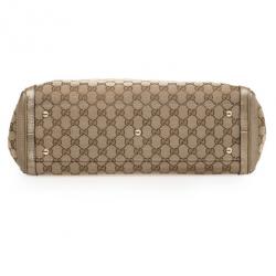 Pre Owned Gucci Beige/Ebony Bella Original Canvas GG Tote 