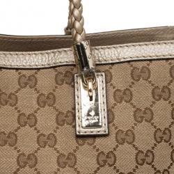 Pre Owned Gucci Beige/Ebony Bella Original Canvas GG Tote 