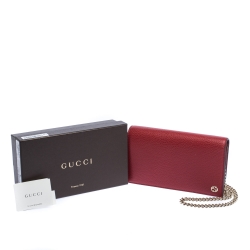 مملوكة مسبقًا Gucci Red Leather Betty Wallet on Chain