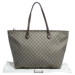 Pre Owned Gucci  Beige/Brown GG Supreme Canvas and Leather Medium Ophidia Tote
