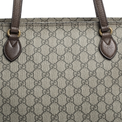 Pre Owned Gucci  Beige/Brown GG Supreme Canvas and Leather Medium Ophidia Tote