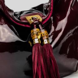 Pre Owned Gucci Burgundy Patent Leather Indy Hobo