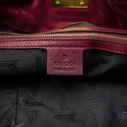 Pre Owned Gucci Burgundy Patent Leather Indy Hobo